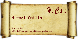 Hirczi Csilla névjegykártya